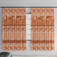 Hawaiian Hibiscus Honu Window Curtain Gold Mele Kalikimaka Palaka Spirit - Polynesian Pride