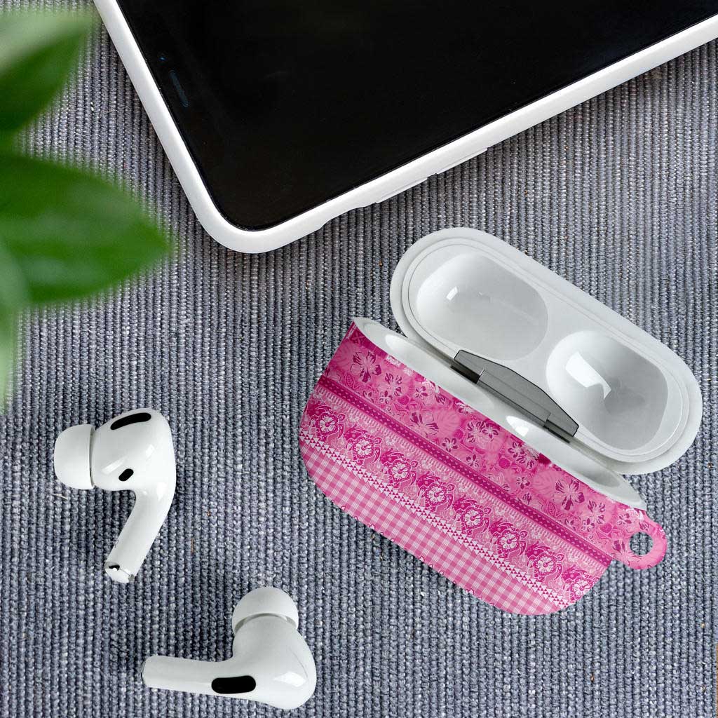 Hawaiian Hibiscus Honu AirPods Case Pink Mele Kalikimaka Palaka Spirit - Polynesian Pride