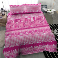 Hawaiian Hibiscus Honu Bedding Set Pink Mele Kalikimaka Palaka Spirit - Polynesian Pride