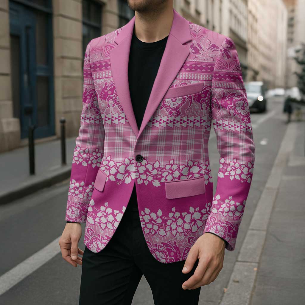 Hawaiian Hibiscus Honu Blazer Pink Mele Kalikimaka Palaka Spirit - Polynesian Pride