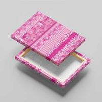 Hawaiian Hibiscus Honu Canvas Wall Art Pink Mele Kalikimaka Palaka Spirit - Polynesian Pride