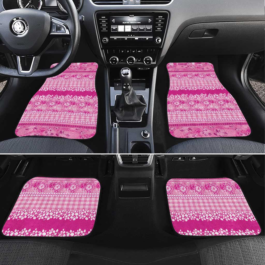 Hawaiian Hibiscus Honu Car Mats Pink Mele Kalikimaka Palaka Spirit - Polynesian Pride