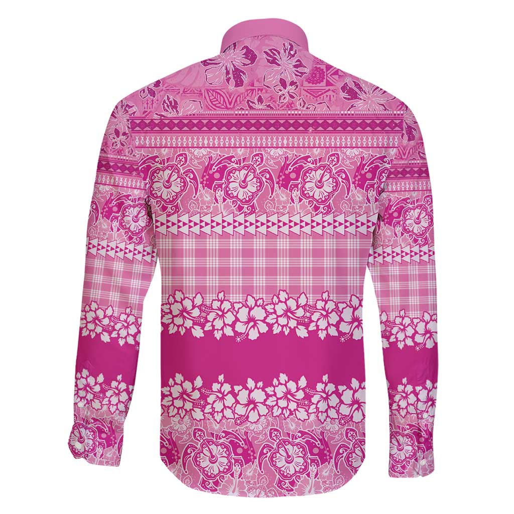 Hawaiian Hibiscus Honu Family Matching Mermaid Dress and Hawaiian Shirt Pink Mele Kalikimaka Palaka Spirit - Polynesian Pride