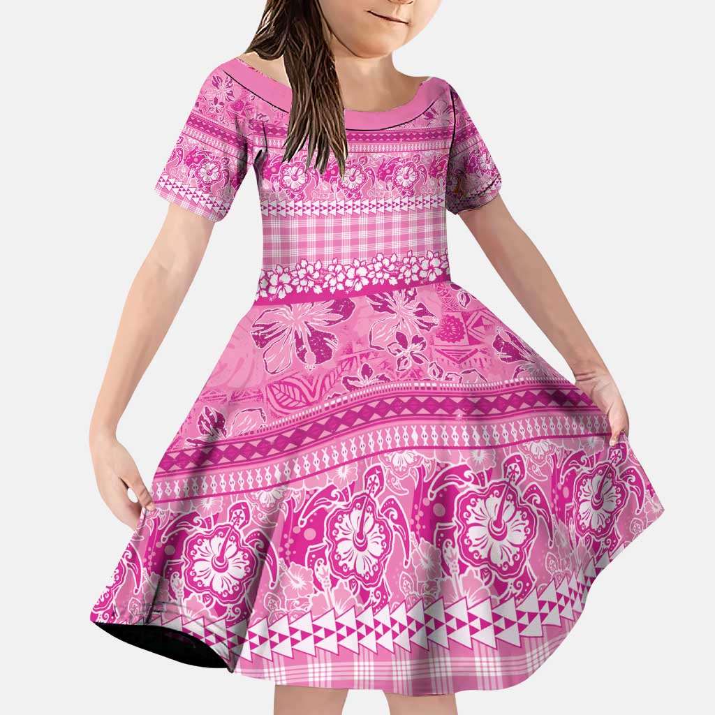 Hawaiian Hibiscus Honu Family Matching Puletasi and Hawaiian Shirt Pink Mele Kalikimaka Palaka Spirit - Polynesian Pride