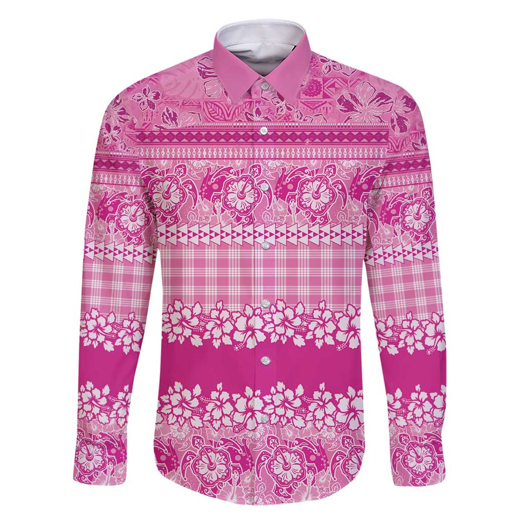 Hawaiian Hibiscus Honu Family Matching Puletasi and Hawaiian Shirt Pink Mele Kalikimaka Palaka Spirit - Polynesian Pride