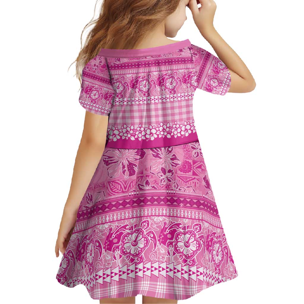 Hawaiian Hibiscus Honu Family Matching Tank Maxi Dress and Hawaiian Shirt Pink Mele Kalikimaka Palaka Spirit - Polynesian Pride