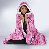 Hawaiian Hibiscus Honu Hooded Blanket Pink Mele Kalikimaka Palaka Spirit - Polynesian Pride