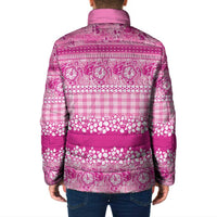 Hawaiian Hibiscus Honu Padded Jacket Pink Mele Kalikimaka Palaka Spirit - Polynesian Pride