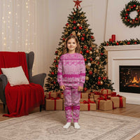 Hawaiian Hibiscus Honu Christmas Pajama Set Pink Mele Kalikimaka Palaka Spirit - Polynesian Pride