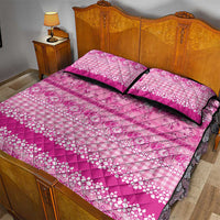 Hawaiian Hibiscus Honu Quilt Bed Set Pink Mele Kalikimaka Palaka Spirit - Polynesian Pride