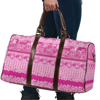 Hawaiian Hibiscus Honu Travel Bag Pink Mele Kalikimaka Palaka Spirit - Polynesian Pride