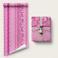 Hawaiian Hibiscus Honu Wrapping Paper Pink Mele Kalikimaka Palaka Spirit - Polynesian Pride