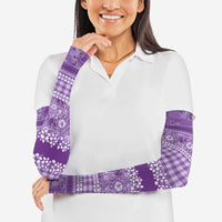 Hawaiian Hibiscus Honu Arm Sleeves Purple Mele Kalikimaka Palaka Spirit - Polynesian Pride