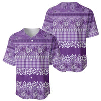 Hawaiian Hibiscus Honu Baseball Jersey Purple Mele Kalikimaka Palaka Spirit - Polynesian Pride