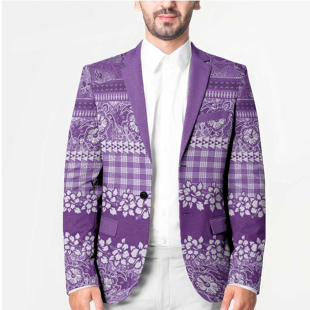 Hawaiian Hibiscus Honu Blazer Purple Mele Kalikimaka Palaka Spirit - Polynesian Pride