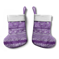 Hawaiian Hibiscus Honu Christmas Stocking Purple Mele Kalikimaka Palaka Spirit - Polynesian Pride