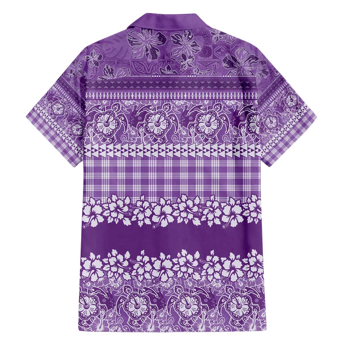Hawaiian Hibiscus Honu Family Matching Off The Shoulder Long Sleeve Dress and Hawaiian Shirt Purple Mele Kalikimaka Palaka Spirit - Polynesian Pride