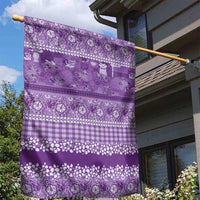 Hawaiian Hibiscus Honu Garden Flag Purple Mele Kalikimaka Palaka Spirit - Polynesian Pride