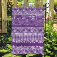 Hawaiian Hibiscus Honu Garden Flag Purple Mele Kalikimaka Palaka Spirit - Polynesian Pride