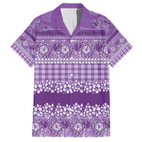 Hawaiian Hibiscus Honu Hawaiian Shirt Purple Mele Kalikimaka Palaka Spirit - Polynesian Pride