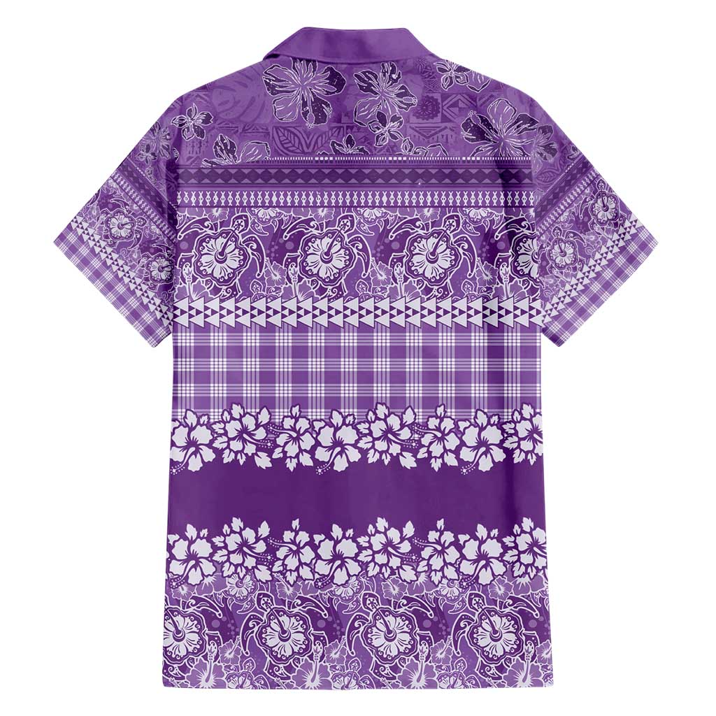 Hawaiian Hibiscus Honu Hawaiian Shirt Purple Mele Kalikimaka Palaka Spirit - Polynesian Pride