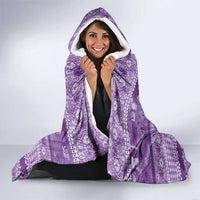 Hawaiian Hibiscus Honu Hooded Blanket Purple Mele Kalikimaka Palaka Spirit - Polynesian Pride