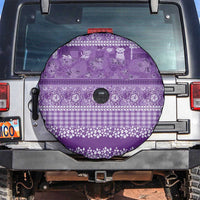 Hawaiian Hibiscus Honu Spare Tire Cover Purple Mele Kalikimaka Palaka Spirit - Polynesian Pride