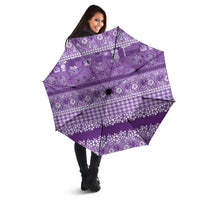 Hawaiian Hibiscus Honu Umbrella Purple Mele Kalikimaka Palaka Spirit - Polynesian Pride