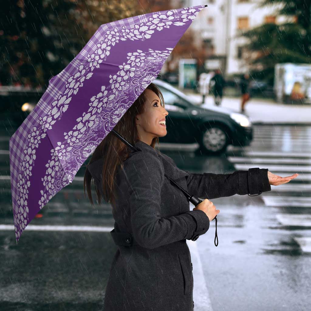 Hawaiian Hibiscus Honu Umbrella Purple Mele Kalikimaka Palaka Spirit - Polynesian Pride