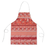 Hawaiian Hibiscus Honu Apron Red Mele Kalikimaka Palaka Spirit - Polynesian Pride