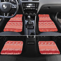 Hawaiian Hibiscus Honu Car Mats Red Mele Kalikimaka Palaka Spirit - Polynesian Pride