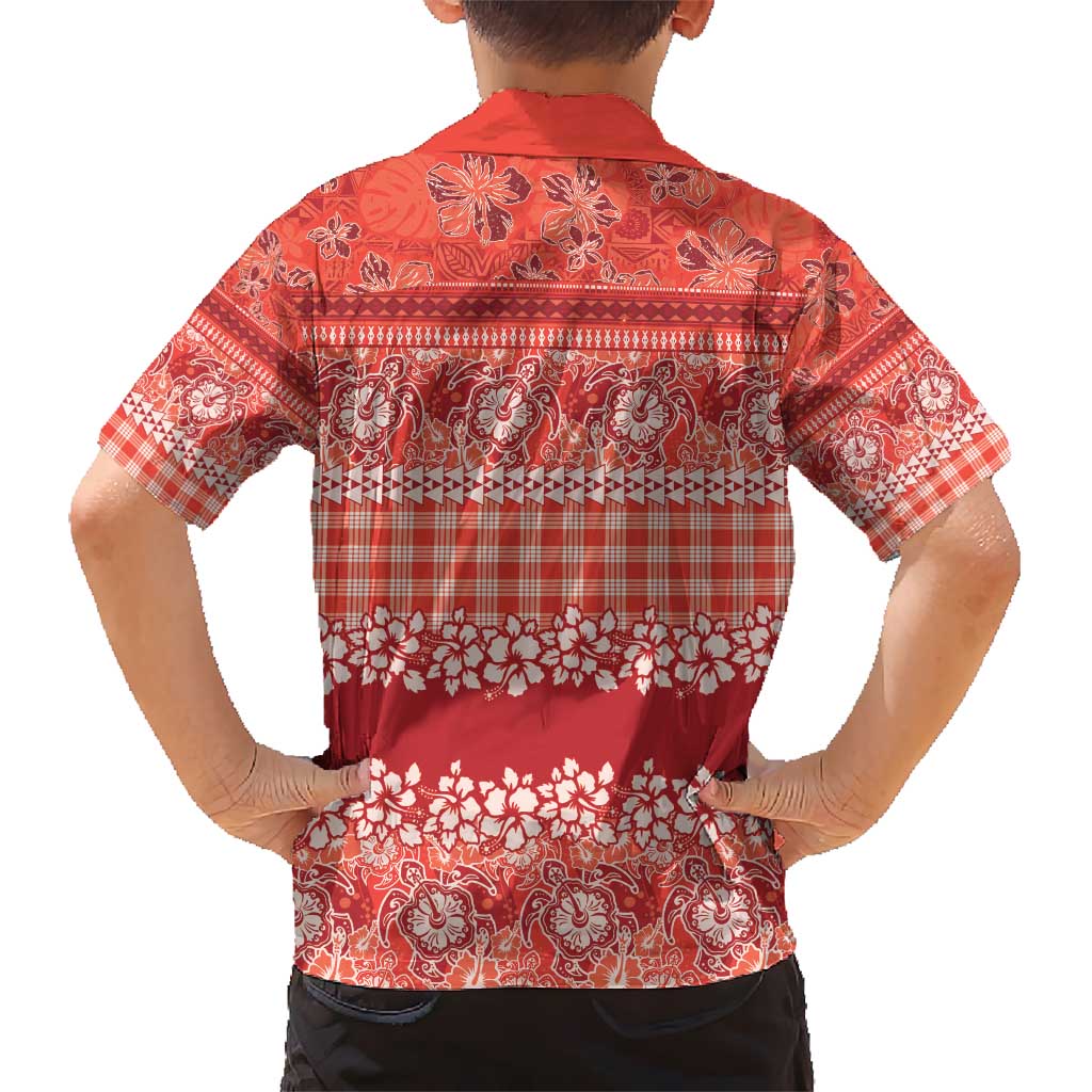 Hawaiian Hibiscus Honu Hawaiian Shirt Red Mele Kalikimaka Palaka Spirit - Polynesian Pride