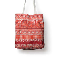 Hawaiian Hibiscus Honu Tote Bag Red Mele Kalikimaka Palaka Spirit - Polynesian Pride