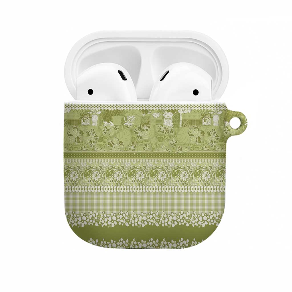 Hawaiian Hibiscus Honu AirPods Case Sage Green Mele Kalikimaka Palaka Spirit - Polynesian Pride