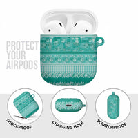 Hawaiian Hibiscus Honu AirPods Case Turquoise Mele Kalikimaka Palaka Spirit - Polynesian Pride