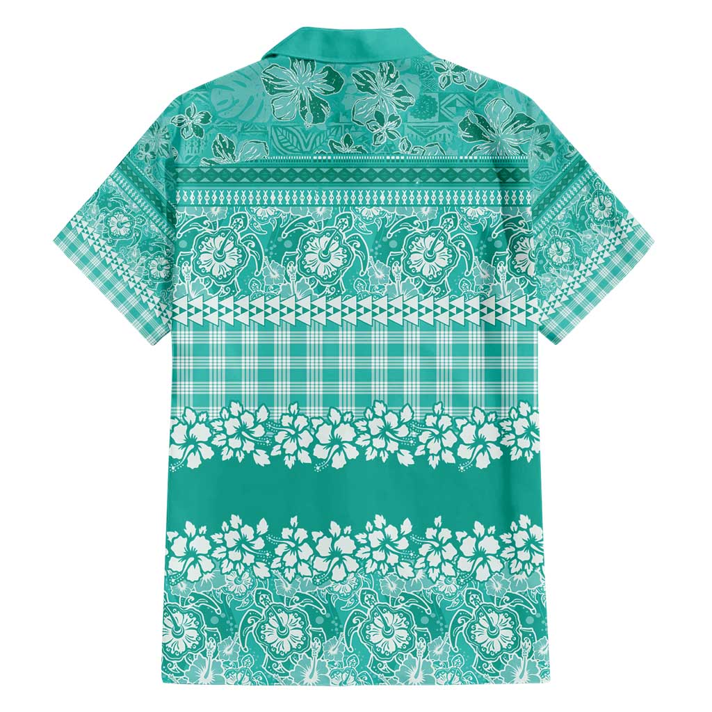 Hawaiian Hibiscus Honu Hawaiian Shirt Turquoise Mele Kalikimaka Palaka Spirit - Polynesian Pride