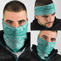 Hawaiian Hibiscus Honu Neck Gaiter Turquoise Mele Kalikimaka Palaka Spirit - Polynesian Pride