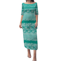 Hawaiian Hibiscus Honu Puletasi Turquoise Mele Kalikimaka Palaka Spirit - Polynesian Pride