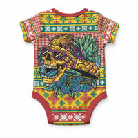 Hawaiian Pineapples Skull Baby Onesie Mele Kalikimaka Palaka Quilt Pattern LT9 - Polynesian Pride
