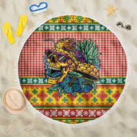 Hawaiian Pineapples Skull Beach Blanket Mele Kalikimaka Palaka Quilt Pattern - Polynesian Pride
