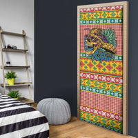 Hawaiian Pineapples Skull Door Cover Mele Kalikimaka Palaka Quilt Pattern - Polynesian Pride