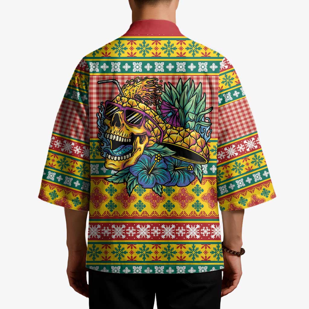Hawaiian Pineapples Skull Kimono Mele Kalikimaka Palaka Quilt Pattern - Polynesian Pride
