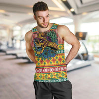 Hawaiian Pineapples Skull Men Tank Top Mele Kalikimaka Palaka Quilt Pattern - Polynesian Pride