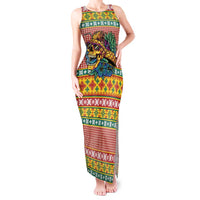 Hawaiian Pineapples Skull Tank Maxi Dress Mele Kalikimaka Palaka Quilt Pattern - Polynesian Pride