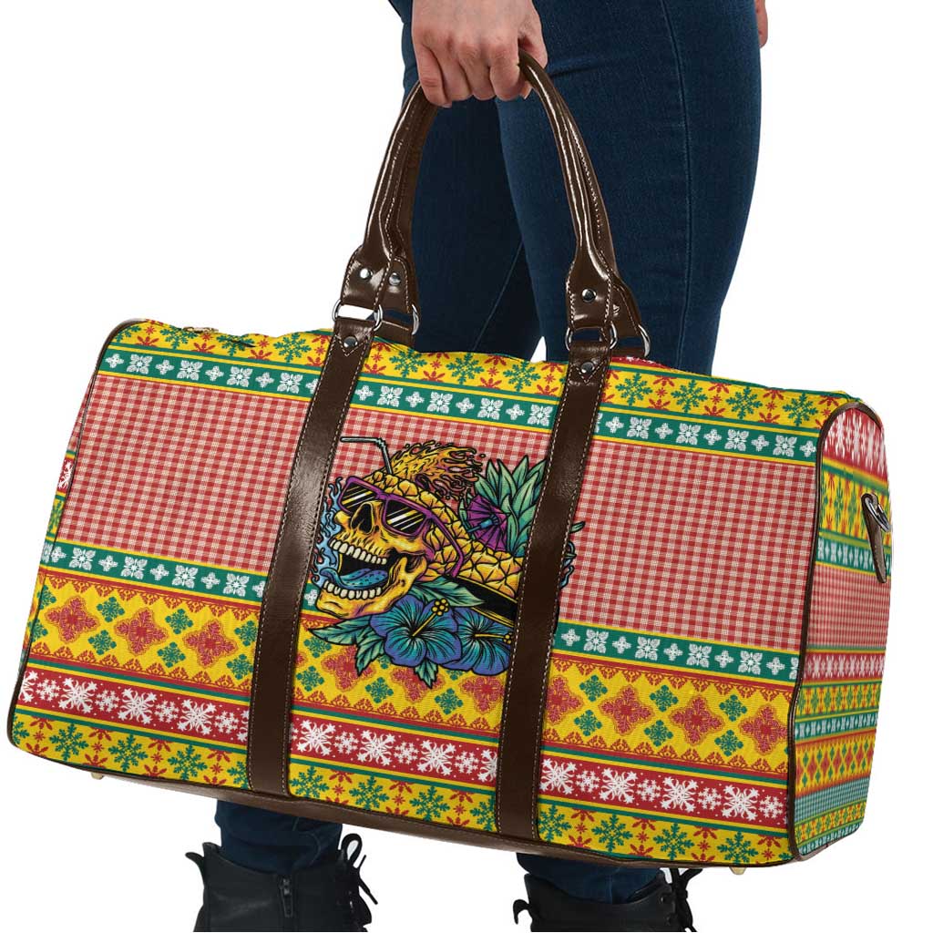 Hawaiian Pineapples Skull Travel Bag Mele Kalikimaka Palaka Quilt Pattern - Polynesian Pride
