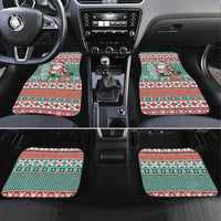 Hawaiian Funny Santa Surf Car Mats Mele Kalikimaka Palaka Quilt Pattern - Polynesian Pride