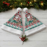 Hawaiian Funny Santa Surf Christmas Santa Hat Mele Kalikimaka Palaka Quilt Pattern - Polynesian Pride