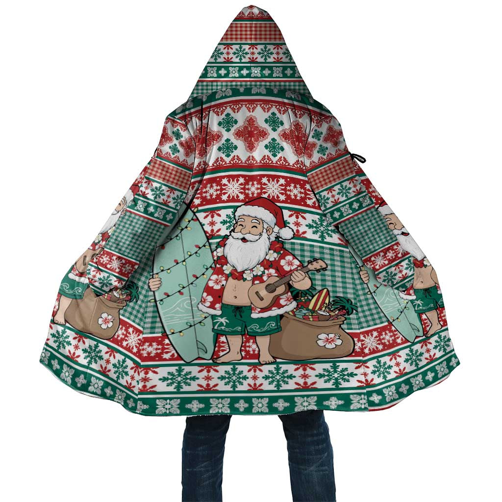 Hawaiian Funny Santa Surf Cloak Mele Kalikimaka Palaka Quilt Pattern - Polynesian Pride