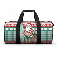 Hawaiian Funny Santa Surf Duffle Bag Mele Kalikimaka Palaka Quilt Pattern LT9 One size Green - Polynesian Pride