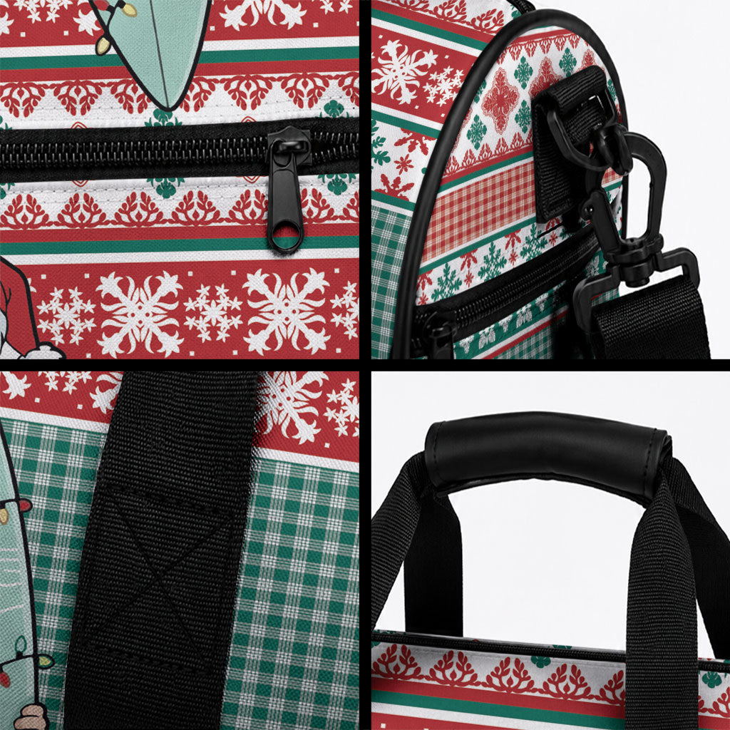 Hawaiian Funny Santa Surf Duffle Bag Mele Kalikimaka Palaka Quilt Pattern LT9 - Polynesian Pride
